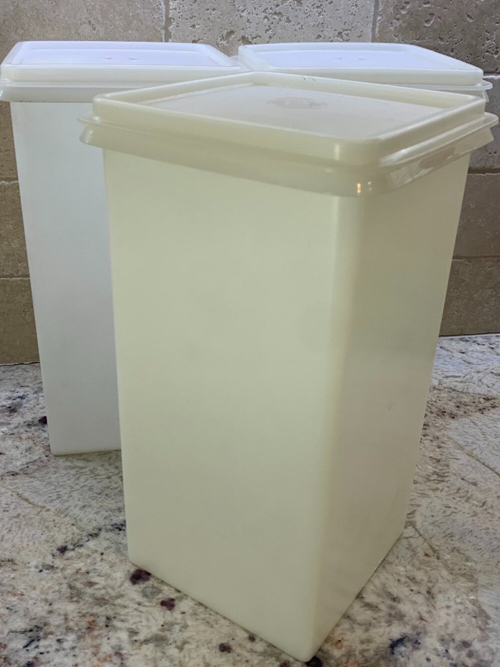 Tupperware Tall Square Saltine Cracker Keeper Set of 3